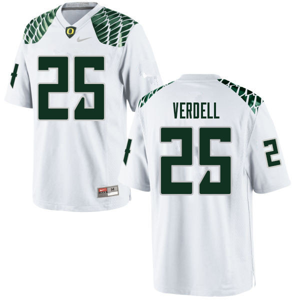 Men #25 CJ Verdell Oregn Ducks College Football Jerseys Sale-White - Click Image to Close